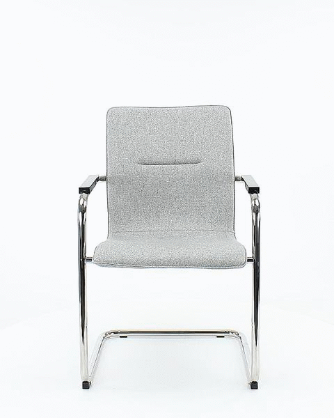 F60 wolvilt Fenice 601 lichtgrijs - frame chroom
